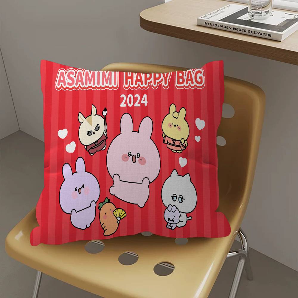 Cartoon Cute A-Asamimichan Pillow Cover for Bedroom Room and Living Room Sofa Decorative Cushion Cover