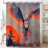 Eulen Duschvorhang Natur Wald Vögel Tierwelt Wandteppich Heimdekoration Badezimmer Set Vintage Künstlerisches Wandbehang Raumteiler