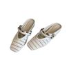 Cowhide version~ New retro French inner height increase woven hollow bag head half slippers Muller cool slippers women