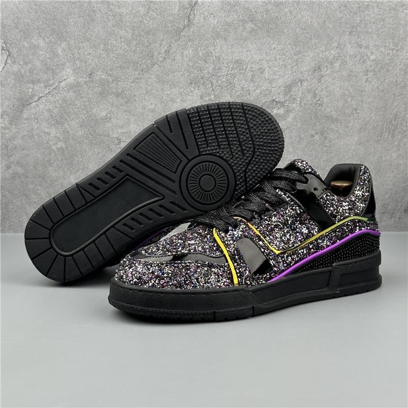 Fashion Luxury Designer Men's Charm Rhinestone Sequin Patchwork All Match Platform Causal Shoes Male Flats Moccasins Walking Sneakers