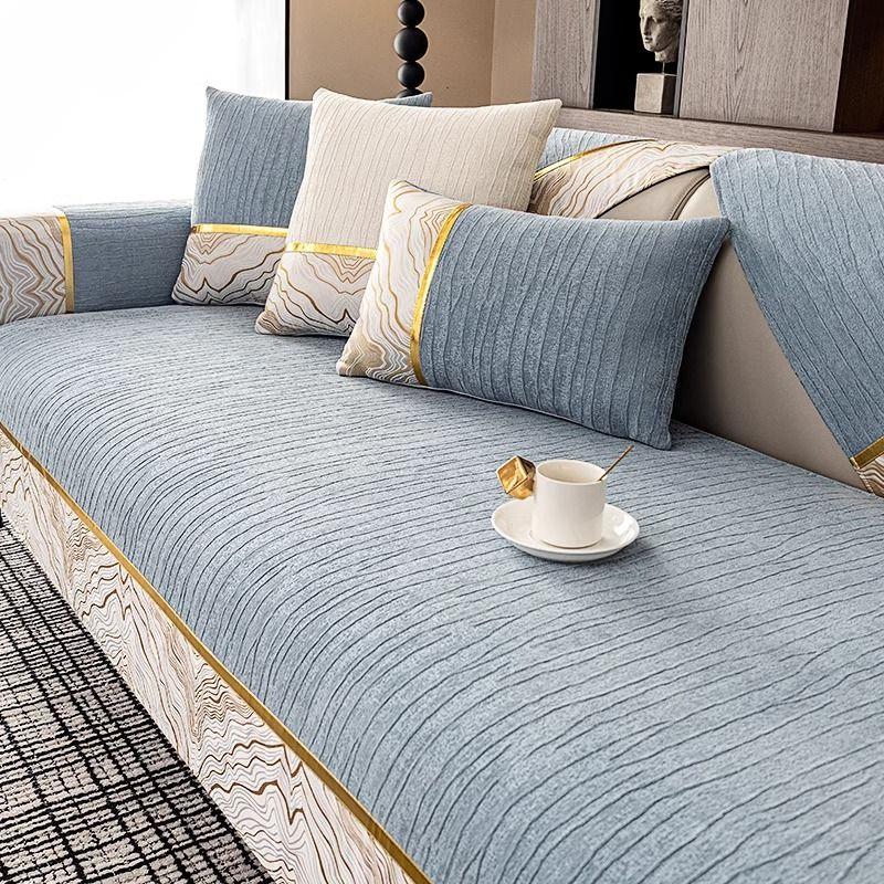 1pc Chenille Sofa Cover, European Luxury Style Sofa Slipcover, Sofa Cushion Protective Cover, Suitable for Bedroom, Office, Living Room, Home Decor