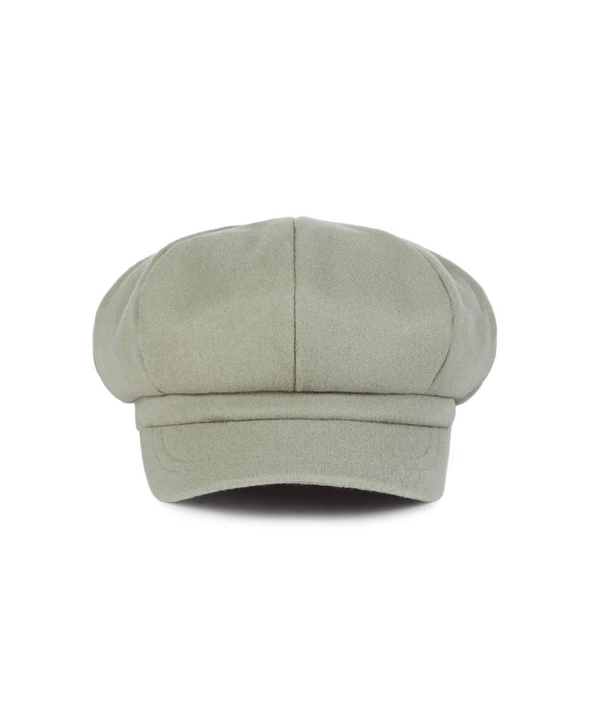 Bajal Va Square Studded Wool Newsboy Cap Green
