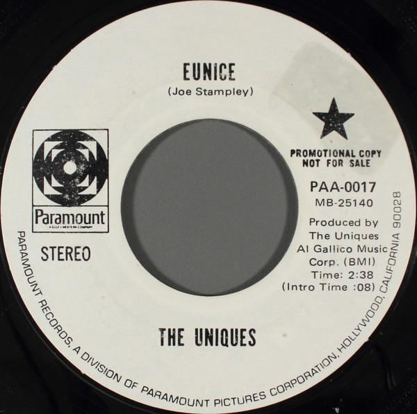 

7inch Record UNIQUES - Eunice PAA0017 Paramount Recor 1970 US Rock Used