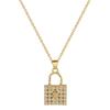 Titanium Steel Love Lock Light Luxury Temperament Gorgeous Full Diamond Necklace Female Versatile Collarbone Chain Titanium Steel Chain