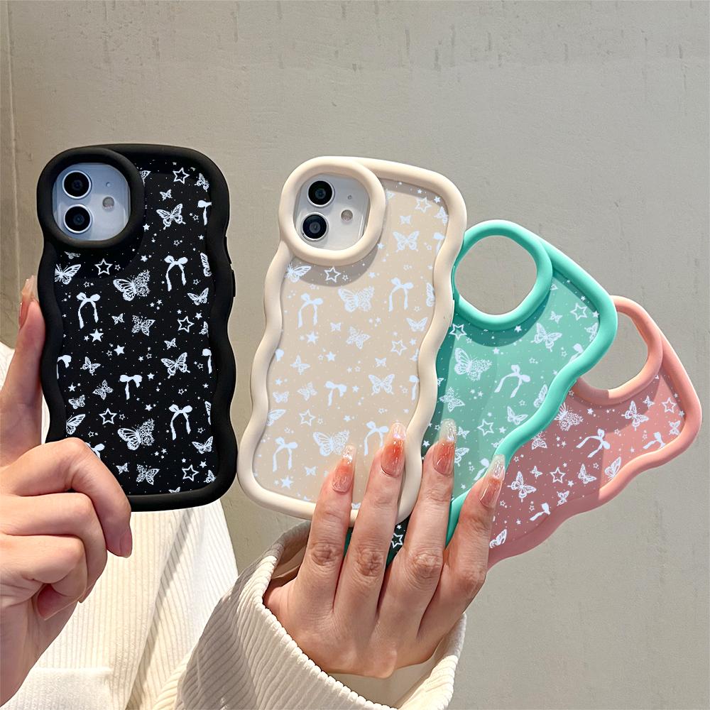 Big Wave Edge mykt silikonmateriale Macaron telefondeksel Støtsikkert beskyttende gummideksel til iPhone Samsung Huawei Honor Xiaomi Redmi OnePlus Moto