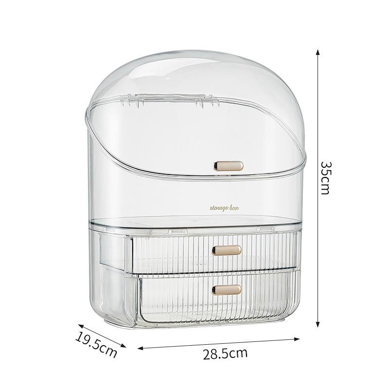 Transparent Dustproof Cosmetic Storage Box Light Luxury Minimalist Desktop Organizer Cabinet for Skincare Makeup