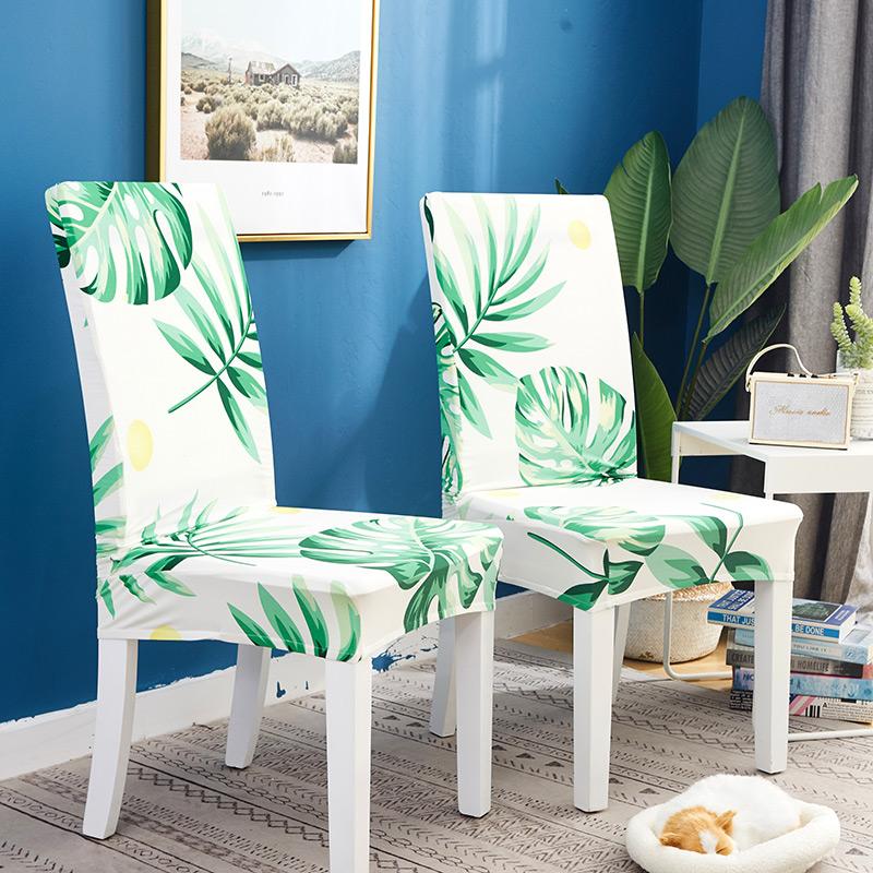 Printed Chair Covers Adjustable Dining Chair Cover Big Elastic Chairs Protector Kitchen Wedding Desk Stretch Modern Geometric