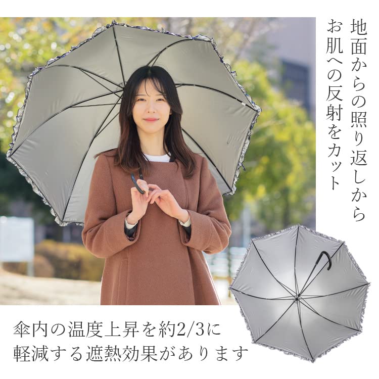 Okamoto Harajuku Store Sol- og regnparasoll med frillsbeskyttelse UV-skjermingshastighet blending Lettvekt lang paraplyskjerming varmeskjerming vann