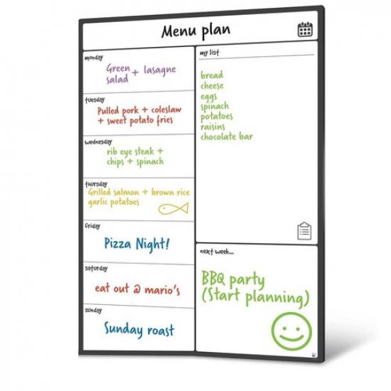 Magnetico Lavagna Frigo Calendario Pasto Pianificatore E Lista Spesa Bianco