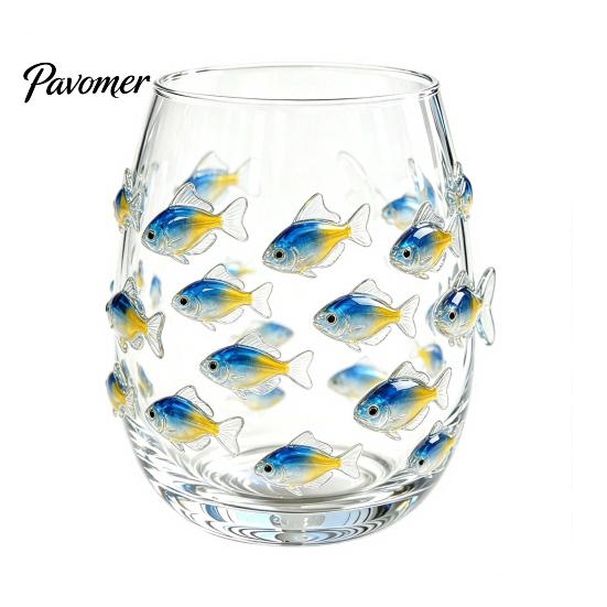 Unique Sea Creature Drinkware Octopus Stemless Wine Glass, 3D Marine Animal Printed Bar Shape Cocktail Cup Borosilicate Glassware, for Cocktails