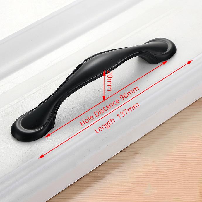 KAK 10PCS American Style Black Cabinet Handles Solid Aluminum Alloy Kitchen Cupboard Pull Drawer Knobs Furniture Handle Hardware