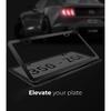 Black With Chrome Finish License Plate Frame - Stainless Steel Metal Frame With Screw Caps, 2 Pack (Chrome Black(Mirror Finish))