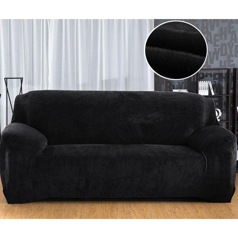 Plush Sofa Cover Stretch Solid Color Thick Slipcover Sofa Covers for Living Room Pets Chair Cover Cushion Cover Sofa Towel 1PC