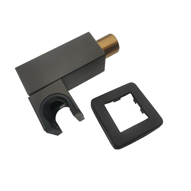 Bathroom Black/Chrome/Gold Brass Hand Shower Outlet Holder Handset Bracket Seat Round Square Hose Connector