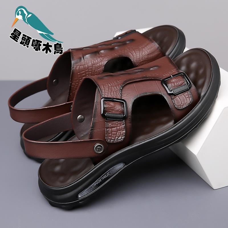 

Summer new men s sandals casual handsome soft-soled non-slip, wear-resistant, deodorant and breathable beach sandals 44