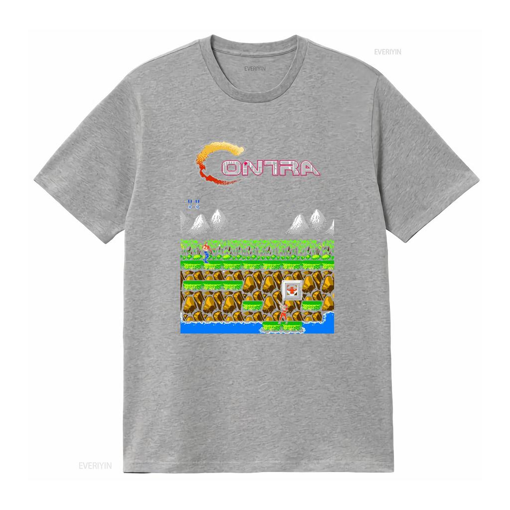 Contra gryzor stage 1 NES Famicom hra 8bitová obrazovka Tričko Arkádová klasika vintage retro design všechny velikosti vintage Vyprané