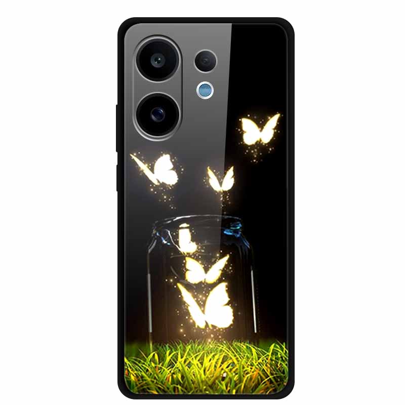 For Vivo V60 5G Glass Case Fashion Cool Animal Tempered Glass Back Cover Case For Vivo V 60 2025 Phone Cases 6.77" Fundas Coques