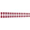 Deep Red Glossy Oval False Nails - 32 Pcs, High-Quality, Removable