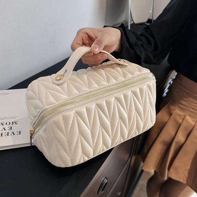 Aufbewahrungstasche für Make-up-Pinsel aus PU, multifunktional, Kosmetik-Organizer, großes Fassungsvermögen, leicht, mit Reißverschluss, tragbar für Weihnachtsgeschenke