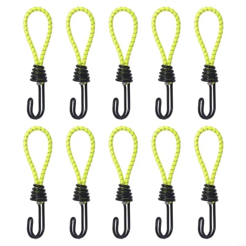 Bungee Cords with Hooks, Metal Shock Cord Hook Tent Elastic Rope Stretch Strap