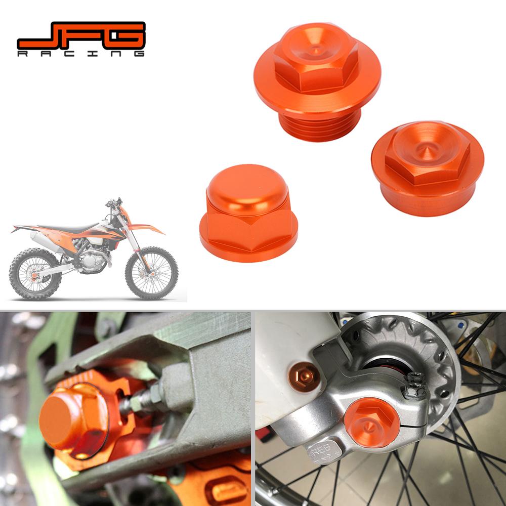 Motorcycle CNC Front Wheel Lock Nut Bolt Rear Chain Adjuster Axle Block Cover Aluminum For KTM SX SXF XC XCF EXC EXCF XCW 85-530