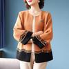Bao Liando Mid-Aged Women's Knitted Round Neck Cardigan