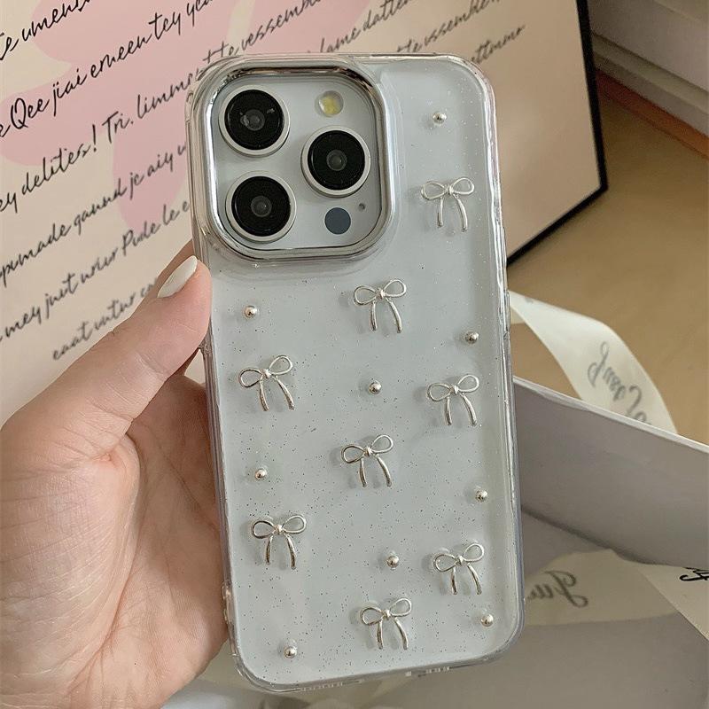 

Applicable Iphone17Promax Pentagram Mobile Phone Case Apple 15Plus Bow 14 Glitter Silicone Soft Case iPhone 17Promax