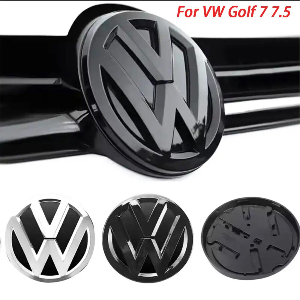 Pour VOLKSWAGEN VW Emblème de Calandre Avant Chrome Noir pour Voiture 137MM + Emblème de Coffre Arrière 115MM Emblème Auto Pour Volkswagen VW G