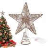 Christmas Tree Topper Decoration Iron Star-shaped LED Light Tree Toppers For Festival Wedding Party Office New Year Holiday