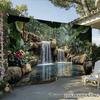 (2D Plan) 1-piece Tropical Jungle Waterfall Pond Garage Door Banner Easy To Install Made of Polyester Material.