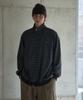 BURNING CAPONE Bc Striped High-Neck Zip-Up (Charcoal)