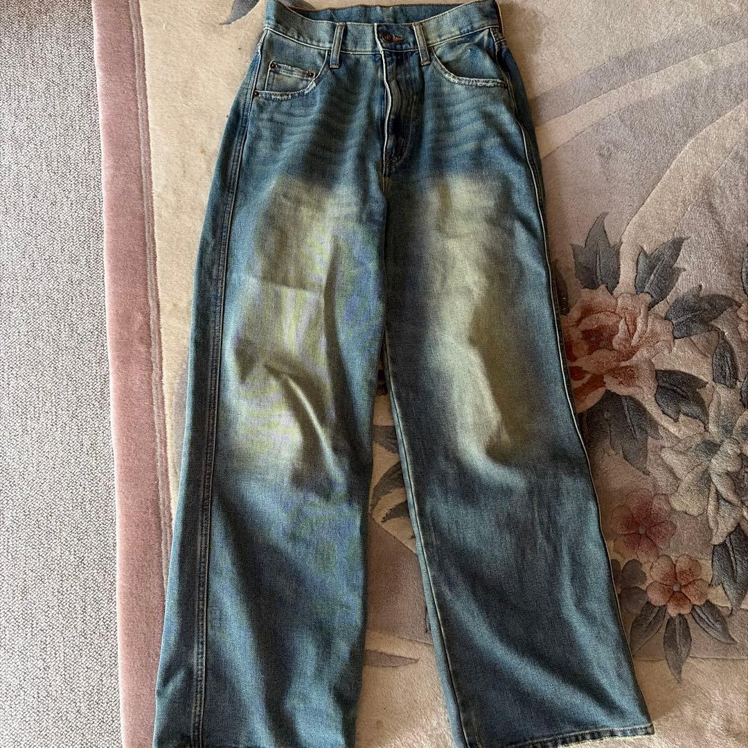 Fade wide-leg denim pants