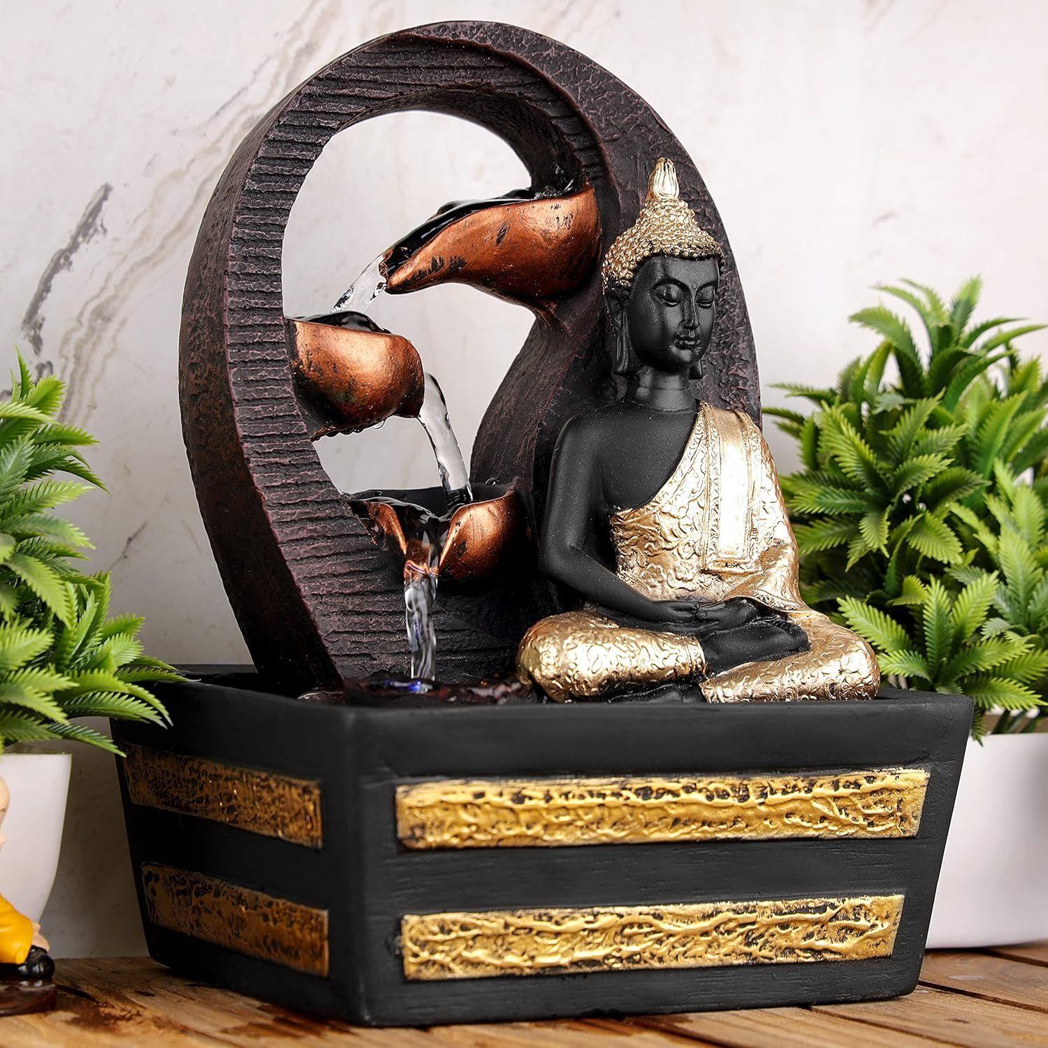 

Столешница из полирезины, комнатный/уличный водопадный фонтан со светодиодной подсветкой, домашний декор, украшение, подарочные товары