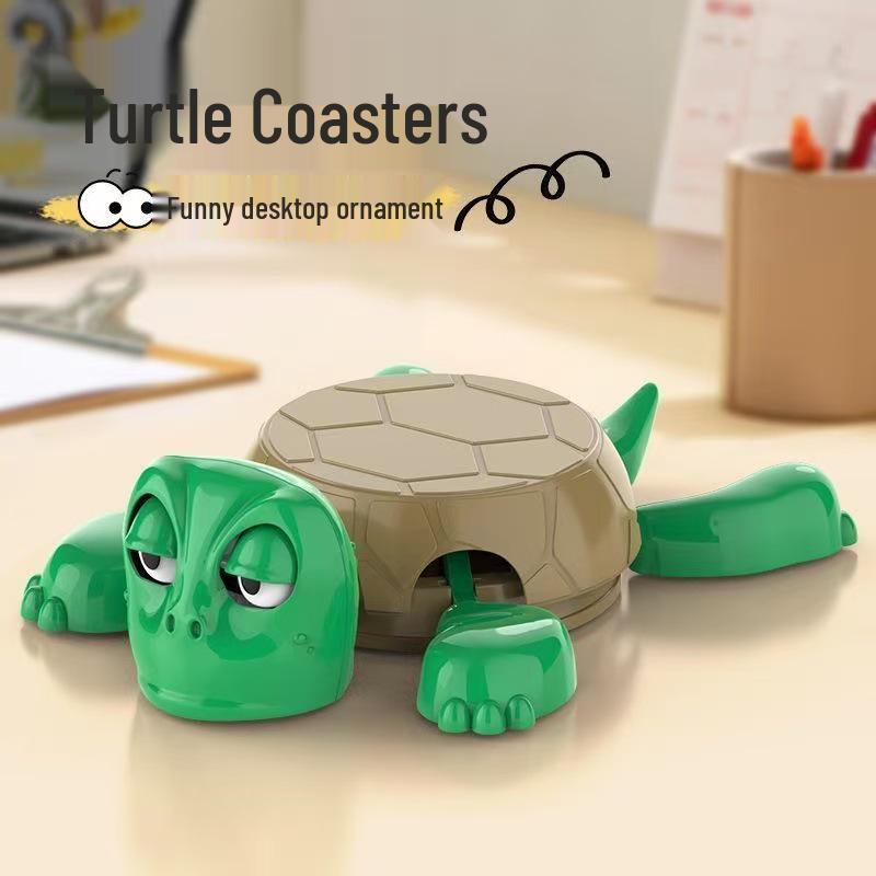 

3D Turtle Coaster: Goofy Eyes, High Temp Resistant, Fun Desktop Ornament. 200 pieces per box
