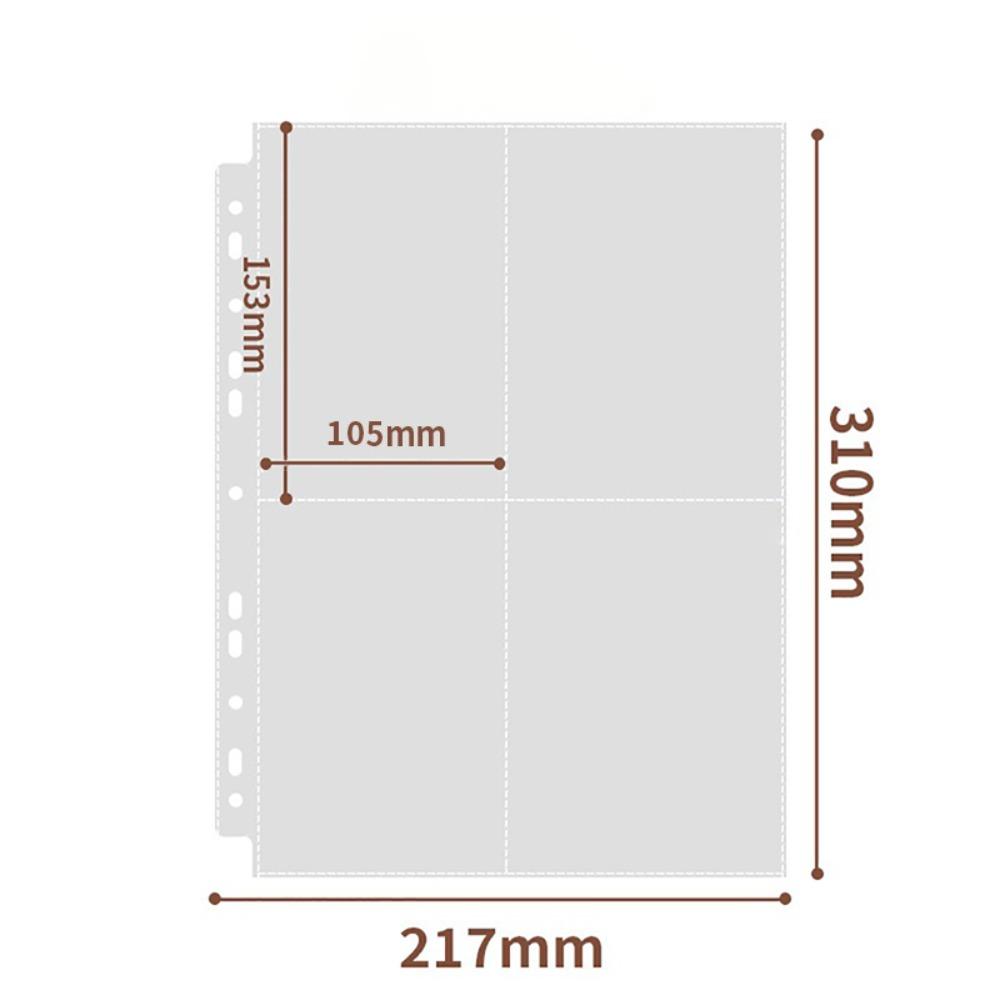 A4 Photocard Binder Sheets Transparent PP Acid Free Photo Album Refill Pages Multiple Pockets Sleeve Card Stamp Die