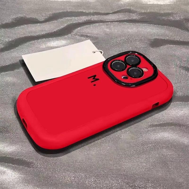 

Подходит для чехла для мобильного телефона Apple 16promax, простой расписной, с креативной буквой M, для iPhone 14Plus, пухлый iPhone 12 Pro