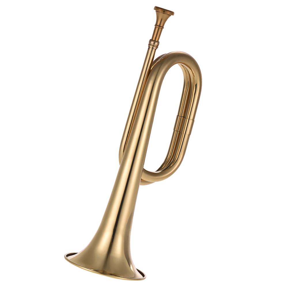 Bugle Call Trumpet Brass Cavalry Horn with Mouthpiece for School Band Cavalry Military Orchestra