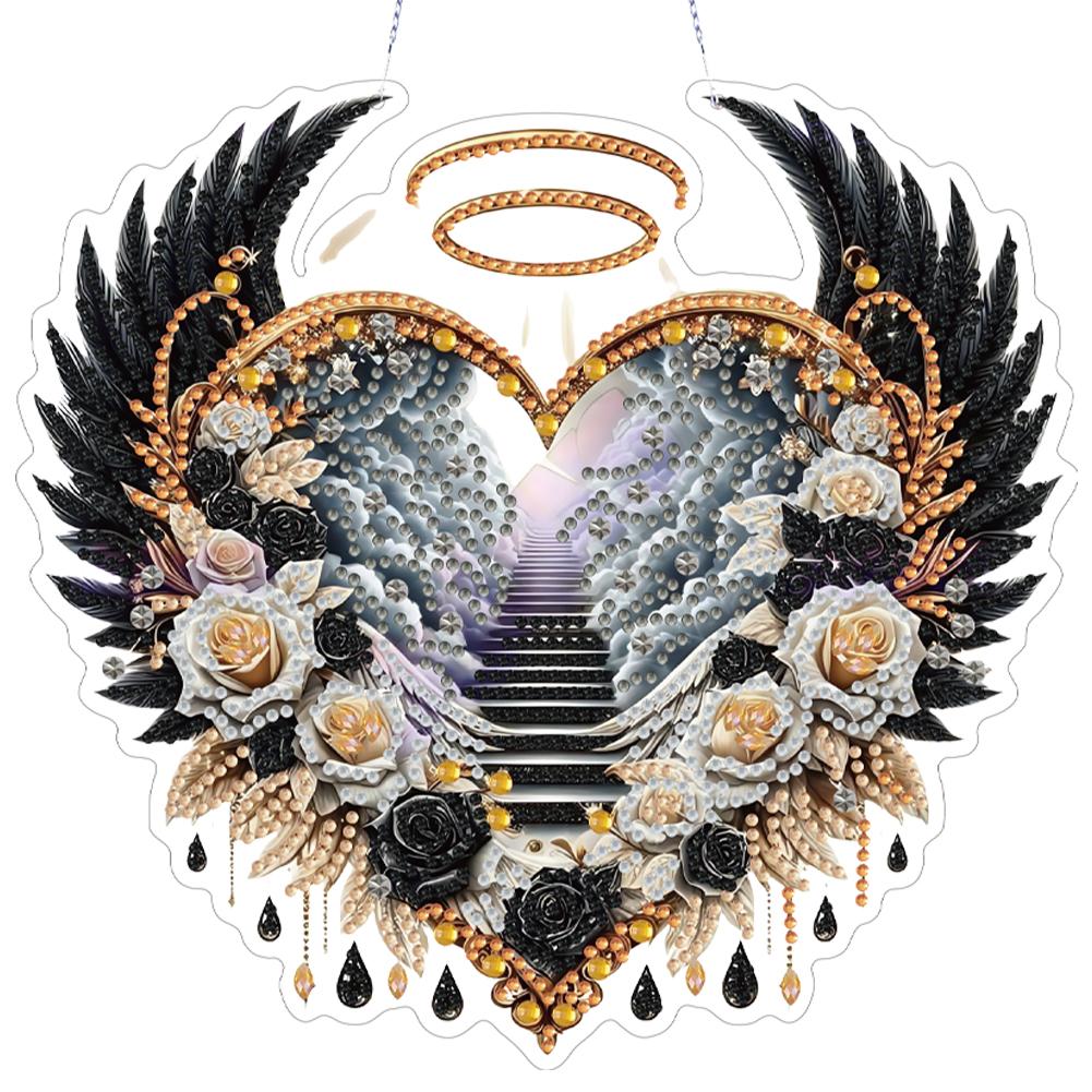 Acryl Diamant Malerei Hängender Anhänger Diamantbild Heimdeko Strass Diamant Malerei Fensteranhänger für Garten Fenster Dekoration