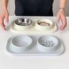 Non-toxic Double Slow Feeder Bowl Anti-knockover Food-grade Silicone Pet Bowl Shatter-resistant with Stainless Steel Bowl