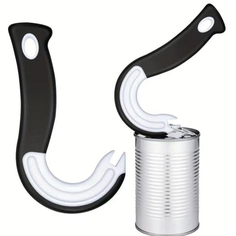New Design Easy-Grip Hook Can Opener - Durable Plastic, Perfect For Home & Restaurant Use, Ideal Christmas Party Accessory
