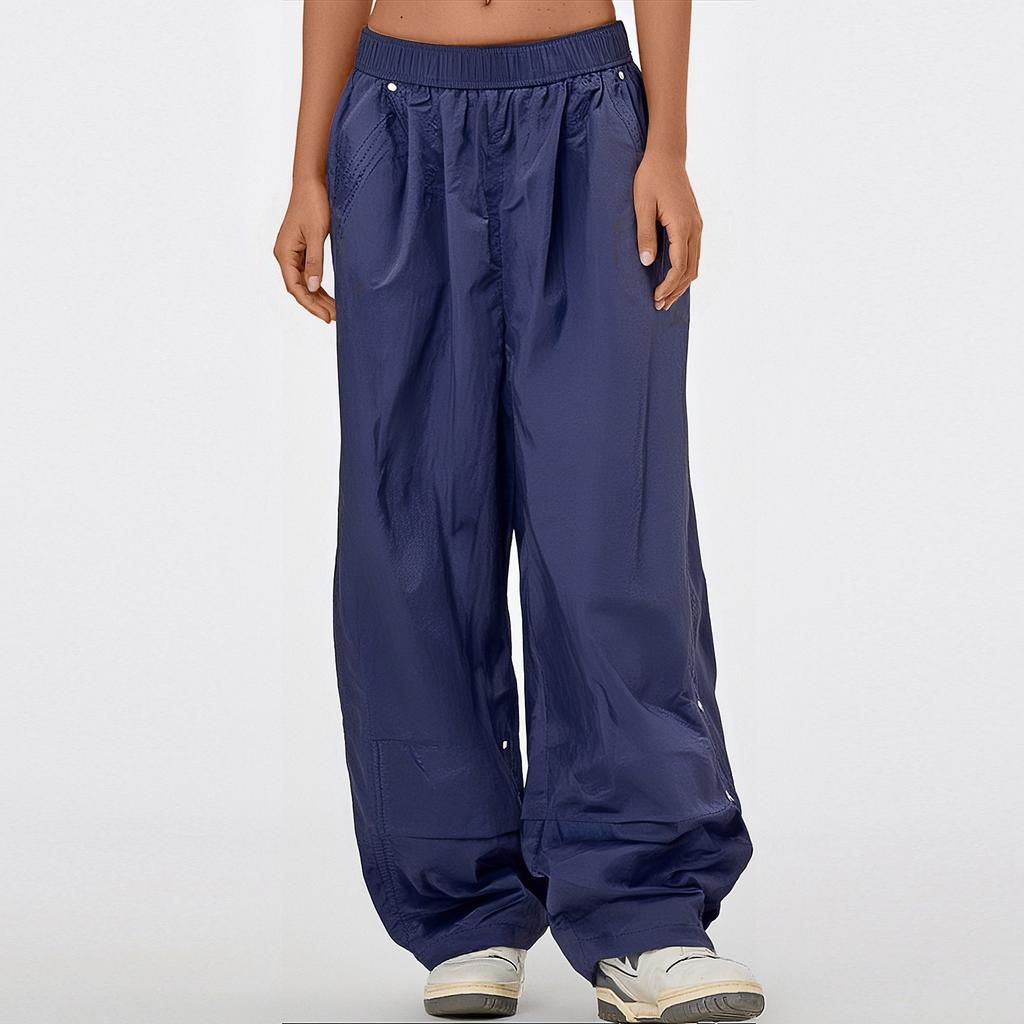 Women's High Waisted Drooping Sensation Quick Drying Wide Leg Solid Color Casual Pants