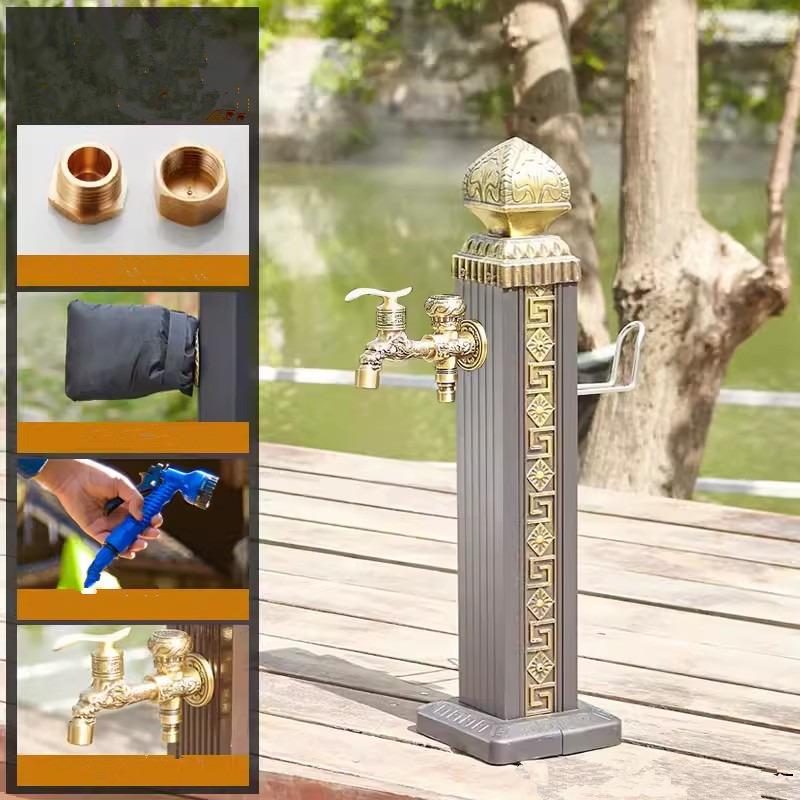 Tuqiu Antique Garden Faucet Red Bronze Outdoor Faucet Black Outdoor Stand Faucet Outdoor Mixer Column Tap Single Cold