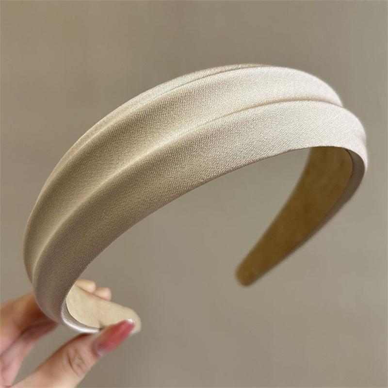 Elegant Women High Cranium Headbands Wide Brimmed Satin Cloth Hairbands Fashion Female Daily Party Press Hair Accessories
