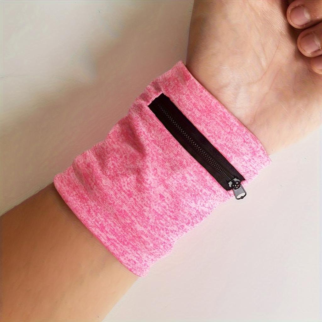 Fashionable Neutral Wrist Wallet Bags: Durable Polyester, Zipper Closure - Ideal for Gym, Running, Cycling & Travel - Available in Pink, Black & Gray
