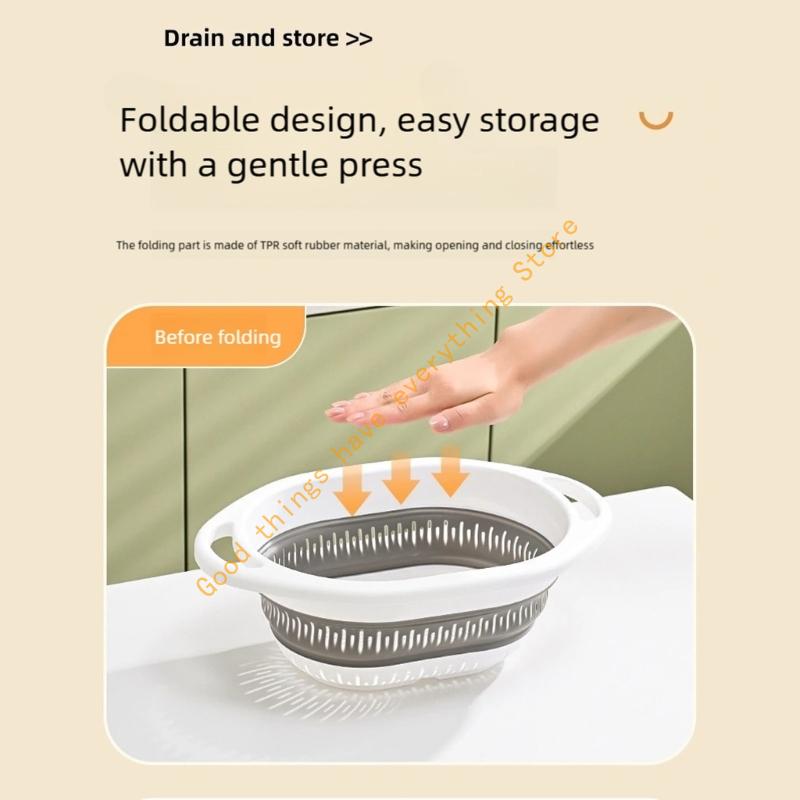 2PCs Foldable Vegetable Washing Basket Heat Resistant with Drain Holes For Fruits Pastas Efficient Storage Solution 55KF