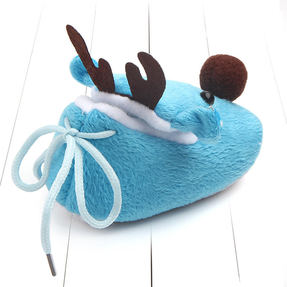 Newborn Infant Baby Boy Girl Christmas Crib Shoes Soft Sole Anti-slip 