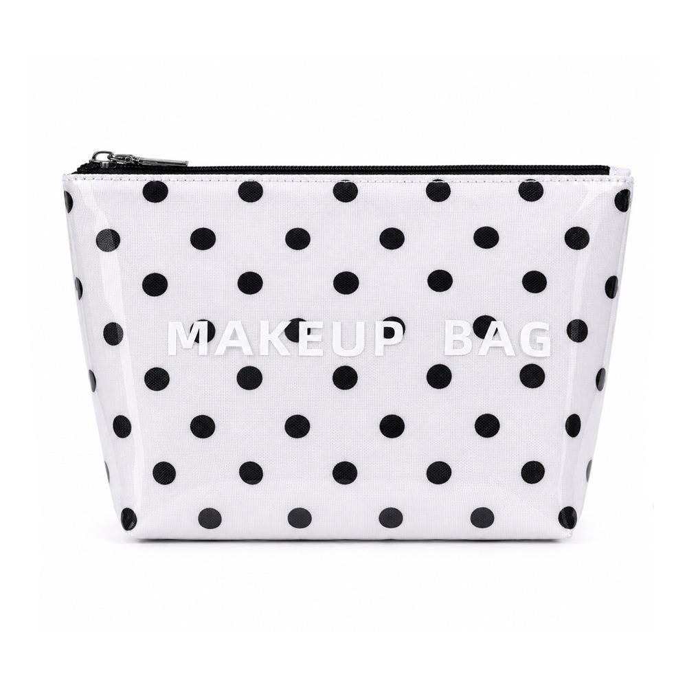 Lightweight Striped Makeup Bag Large Capacity Toiletry Storage Bag Makeup Organizer белый
