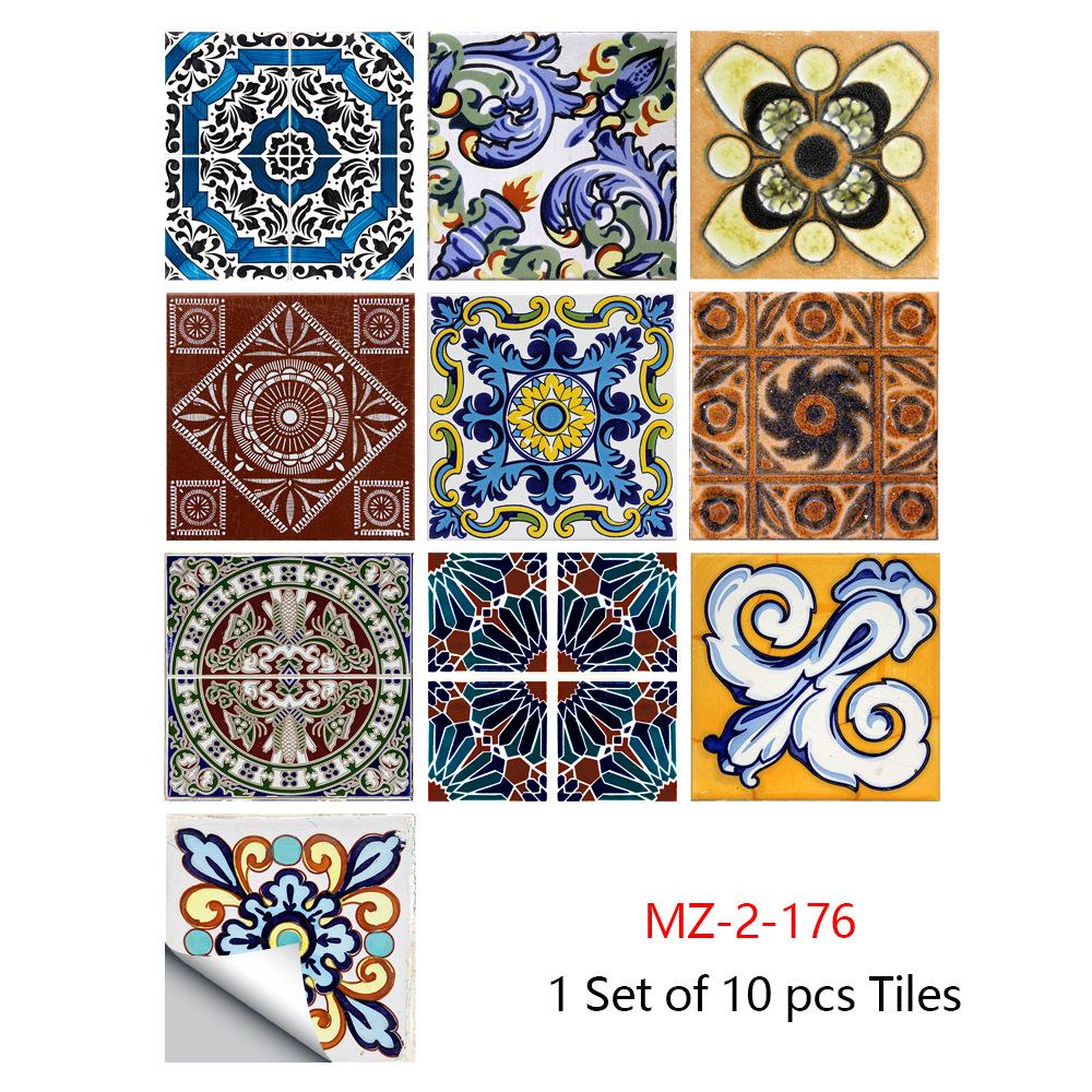 10 teile/satz Mandala Stil Crystal Hard Fliesen Keramik Wand Aufkleber Küche Kleiderschrank Home Decor art Mural Peel & Stick Wand Abziehbilder