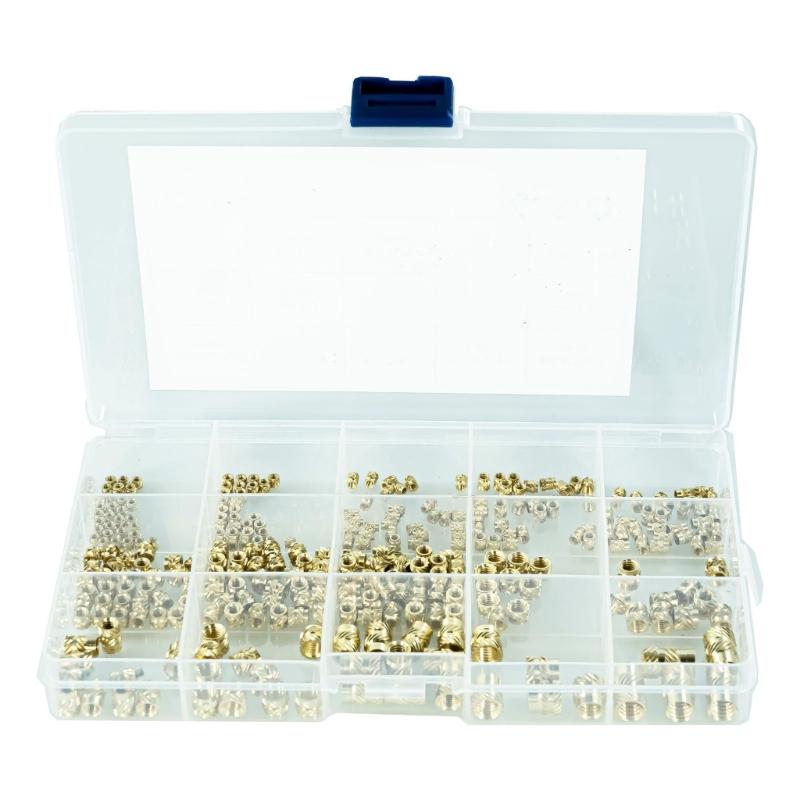 300Pcs 2/2.5/3/4/5/6mm Metric Threaded Inserts Knurled Nuts Inserts for 3D Printing Injections Molding Press Thread Nuts