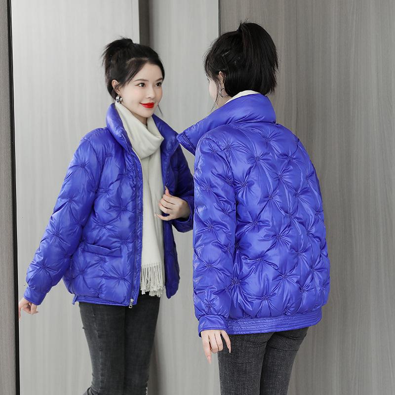 

Осень/зима женская однотонная свободная повседневная теплая короткая женская куртка с ярким воротником